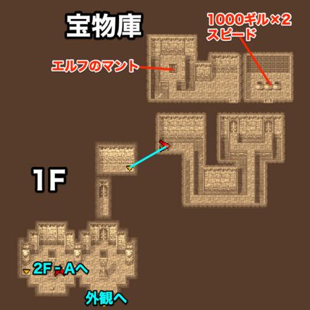 ウォルス城1Fのマップ