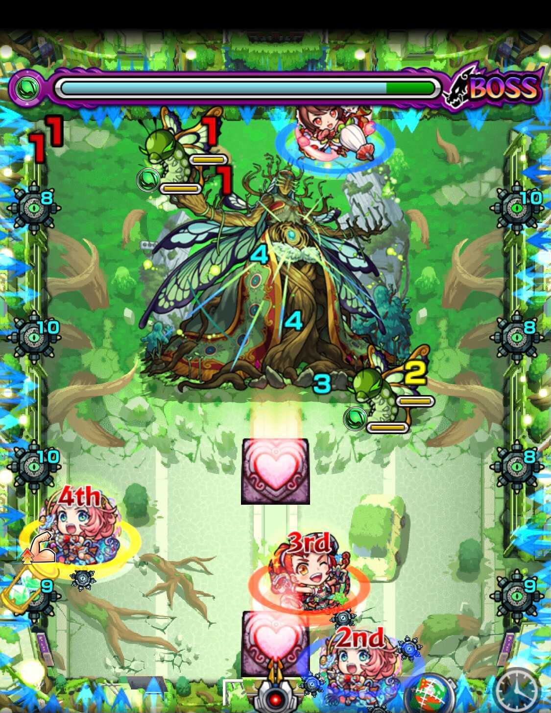 モンストのカウシーディアボス1クロスドクロ撃破後