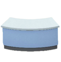 アーチのうけつけカウンターのブルーの画像