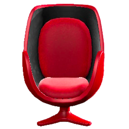 アートなチェアのレッドの画像