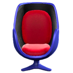 アートなチェアのブルーの画像