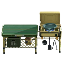 アウトドアキッチンのカーキの画像