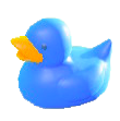 アヒルのおもちゃのブルーの画像