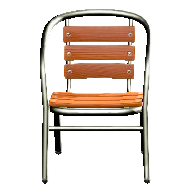 アルミウッドチェアのナチュラルウッドの画像