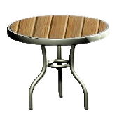 アルミウッドテーブルのダークウッドの画像