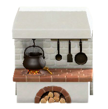 いしづくりのキッチンのホワイトの画像