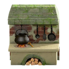 いしづくりのキッチンの苔石の画像