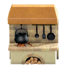 いしづくりのキッチンのベージュの画像