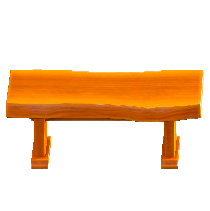 いちまいいたのテーブルのオレンジウッドの画像