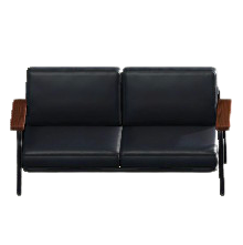 ヴィンテージなソファのブラックの画像