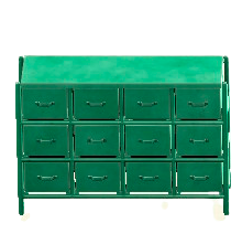 ヴィンテージなチェストのグリーンの画像