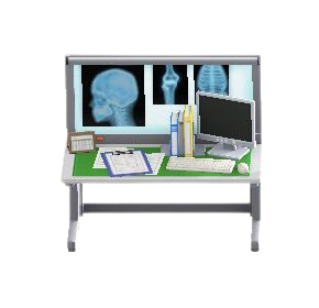 しんさつしつのデスクのヒトの画像