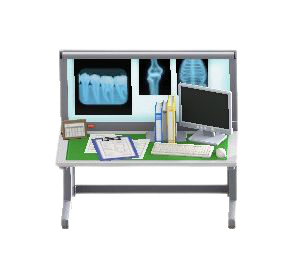 しんさつしつのデスクの歯の画像