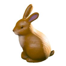 うさぎのガーデンオブジェのブラウンの画像