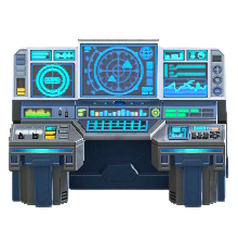 うちゅうせんのそうさパネルのレーダーの画像