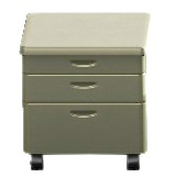 オフィスキャビネットのグレーの画像