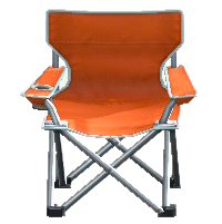 おりたたみアウトドアチェアのオレンジの画像