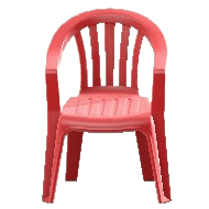 ガーデンチェアのレッドの画像