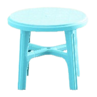 ガーデンテーブルのブルーの画像