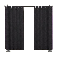 カーテンのパーテーションのブラックの画像