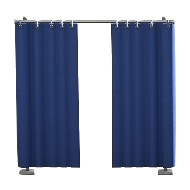 カーテンのパーテーションのブルーの画像