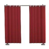 カーテンのパーテーションのレッドの画像