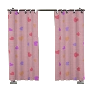 カーテンのパーテーションのピンクの画像