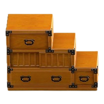 かいだんだんすの茶色の画像