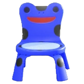 カエルのチェアのブルーの画像