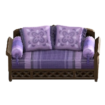 モロッカンなソファのパープルの画像