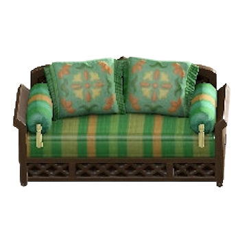 モロッカンなソファのグリーンの画像