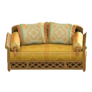 モロッカンなソファのイエローの画像