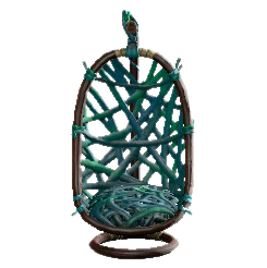 ツルのハンギングチェアのダークグリーンの画像