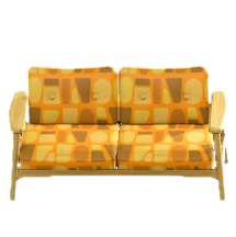ノルディックなソファのオレンジの画像