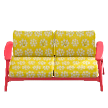 ノルディックなソファのレッドの画像