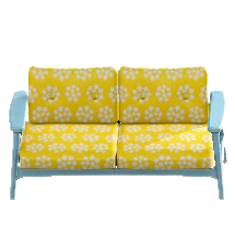 ノルディックなソファのブルーの画像