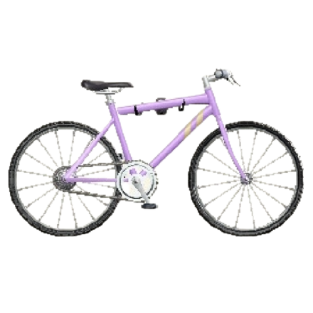 かべかけマウンテンバイクのライトパープルの画像