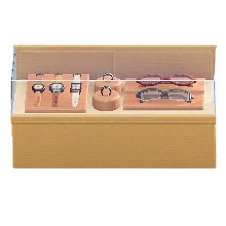 ガラスのショーケースのライトブラウンの画像