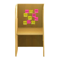 パーテーションつきデスクのふせんの画像