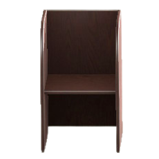 パーテーションつきデスクのダークブラウンの画像