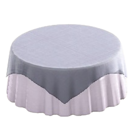 クロスつきラウンドテーブルLのグレーの画像