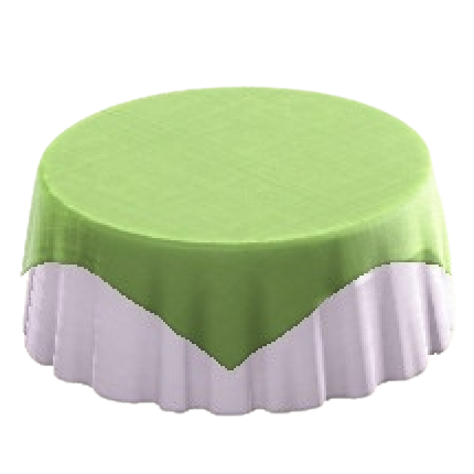 クロスつきラウンドテーブルLのグリーンの画像