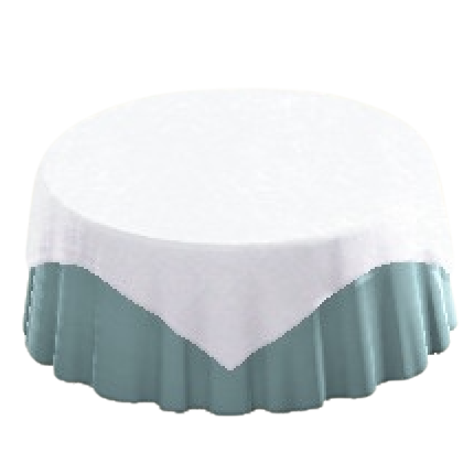 クロスつきラウンドテーブルLの無地ペールブルーの画像