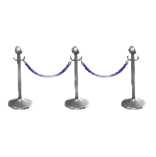 パーテーションポールのシルバー×ブルーの画像