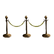 パーテーションポールのブロンズ&イエローの画像