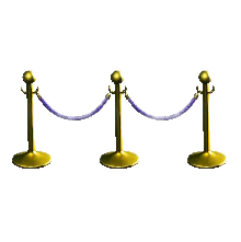 パーテーションポールのゴールド×ブルーの画像