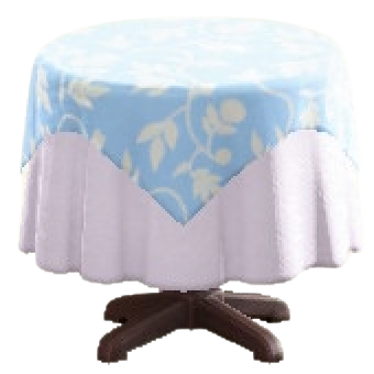 クロスつきラウンドテーブルSのライトブルーの画像