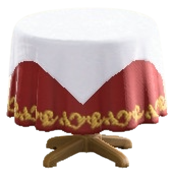 クロスつきラウンドテーブルSのワインレッドの画像