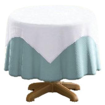 クロスつきラウンドテーブルSの無地ペールブルーの画像