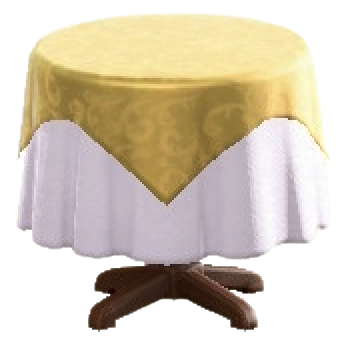 クロスつきラウンドテーブルSのゴールドの画像